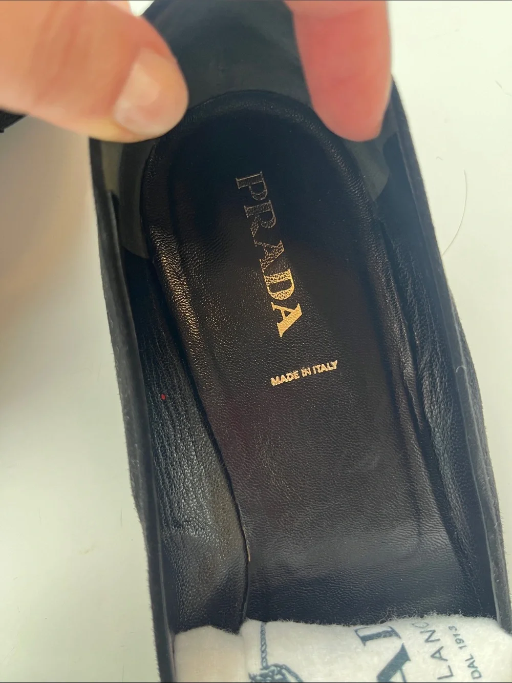 Prada Black Suede Pointed-Toe Mary Jane Flats - Picture 6 of 11